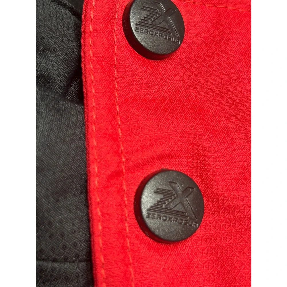 ZeroXposur Boys Red Black Geometric Hooded Ski Jacket Size 10/12 L52028S
